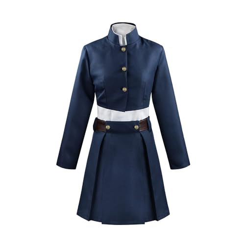 SUIBOZ JJK Nobara Kugisaki Kostüm Cosplay Anzug Perücke, Frauen Kleid Erwachsene Rollenspiel Anime Karneval Halloween Party Uniform (Nobara Kugisaki Kostüm (Blau), XL) von SUIBOZ