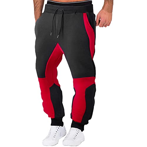SUIBOZ Jogginghose für Herren, athletische Sweathose für Herren, leicht, Fitnessstudio, sportliche Jogginghose (Rot, XXL) von SUIBOZ