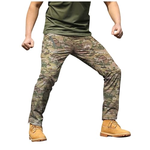 SUIBOZ Kampfhose für Herren, UK-Arbeitshose, Chino-Hose, lässig, Baumwolle, Stretch-Taille, Chino, normale schmale Passform, Cargohose, Arbeitshose (12-Tarnmuster, Größe 3XL) von SUIBOZ