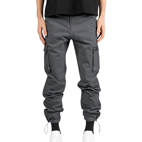 SUIBOZ Kampfhose für Herren, UK-Arbeitshose, Chino-Hose, lässig, Baumwolle, Stretch-Taille, Chino, normale schmale Passform, Cargohose, Arbeitshose (21-dunkelgrau, Größe 3XL) von SUIBOZ