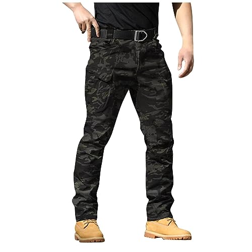 SUIBOZ Kampfhose für Herren, UK-Arbeitshose, Chino-Hose, lässig, Baumwolle, Stretch-Taille, Chino, normale schmale Passform, Cargohose, Arbeitshose (26-Tarnmuster, Größe 3XL) von SUIBOZ