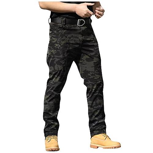 SUIBOZ Kampfhose für Herren, UK-Arbeitshose, Chino-Hose, lässig, Baumwolle, Stretch-Taille, Chino, normale schmale Passform, Cargohose, Arbeitshose (34-Tarnmuster, S) von SUIBOZ