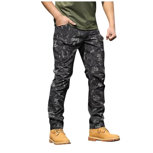 SUIBOZ Kampfhose für Herren, UK-Arbeitshose, Chino-Hose, lässig, Baumwolle, Stretch-Taille, Chino, normale schmale Passform, Cargohose, Arbeitshose (8-Schlangenmuster, Größe 3XL) von SUIBOZ