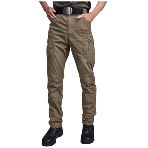 SUIBOZ Kampfhose für Herren, UK-Arbeitshose, Chino-Hose, lässig, Baumwolle, Stretch-Taille, Chino, normale schmale Passform, Cargohose, Arbeitshose für Herren (11-braun, Größe 3XL) von SUIBOZ
