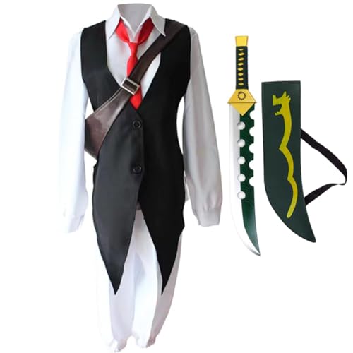 SUIBOZ The Seven Deadly Sins Meliodas Cosplay Outfit Anime Kostüm & LostVayne Holzrequisite Herren Rollenspiel Anime Karneval Halloween Party Karneval Uniform (Meliodas Kostüm, S) von SUIBOZ