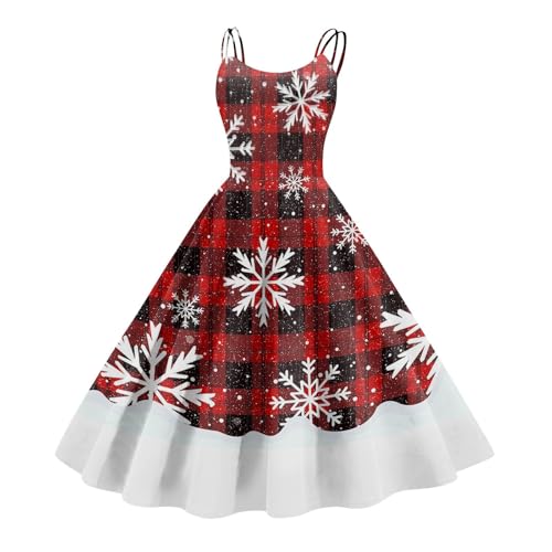 SUIBOZ Weihnachtskleid, Schottenkaro-Kleid, Urlaub, Weihnachten, Party, Weihnachtsmann für Damen, hässlicher Pullover, formelle Kleider für Damen, Weihnachten (TYPE - 13, XL) von SUIBOZ