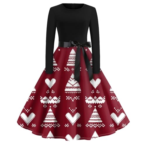 SUIBOZ Weihnachtskleid für Damen, Urlaub für Damen, blaues Kleid, Winter, formelle Kleider, Winterkleider, Übergröße, Weihnachten (Typ – 17, XXL) von SUIBOZ