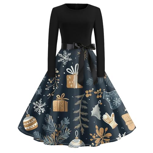 SUIBOZ Weihnachtskleid für Damen, Urlaub für Damen, blaues Kleid, Winter, formelle Kleider, Winterkleider, Übergröße, Weihnachten (Typ - 5, L) von SUIBOZ