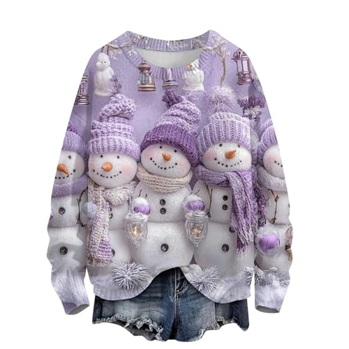 SUIBOZ Weihnachtspullover für Damen, Strickwaren, bedruckt, Weihnachtspullover für Damen, Weihnachtspullover (Typ - 6, 3XL) von SUIBOZ