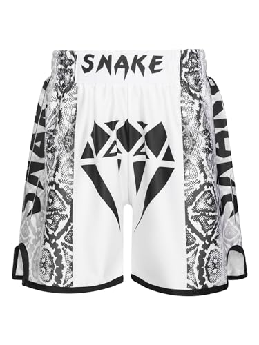 Thaibox-Shorts für Kinder, Jungen und Mädchen, Box-Shorts, MMA, Kampfsport, Kickboxen (Typ B, 9-10 Jahre) von SUIBOZ