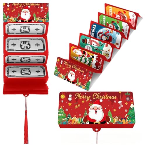 SUIOPPYUW 10 paket/los Karteninhaber Umschlag Kreative Weihnachten Bargeld Überraschung Halter Weihnachten Geld Halter Brieftasche Gruß Karte , Rot von SUIOPPYUW