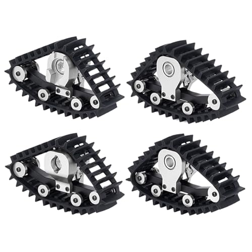 SUIOPPYUW 4X Schneereifen Sets simulieren Carload Tracks Wheel Sandmobile Conversion 4Pcs für 1/18 RC Crawler Car T RX 4M Zubehör, Silber, XZ 001S SUIOPPYUW 4X Schneereifen Sets simulieren Carload Tracks Wheel Sandmobile Conversion 4Pcs für 1/18 RC Crawler Car T RX 4M Zubehör, Silber, XZ 001S von SUIOPPYUW