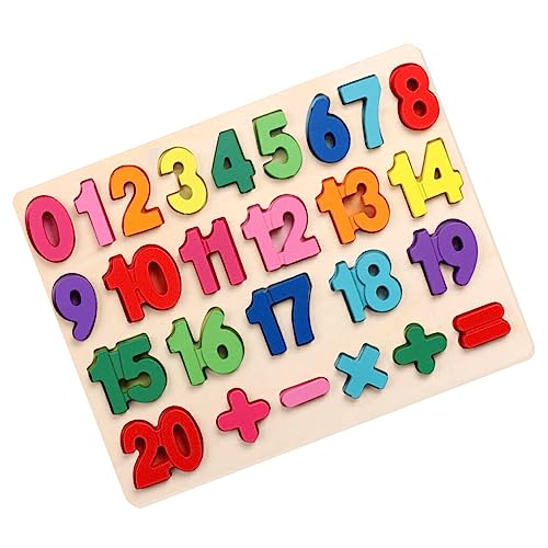 SUIOPPYUW Holz Alphabet Zahlenrätsel, frühe Bildung, digitales geometrisches Spielzeug, Lernerkennung, passende Geschenke für Jungen und Mädchen, 0 20 Zahl von SUIOPPYUW