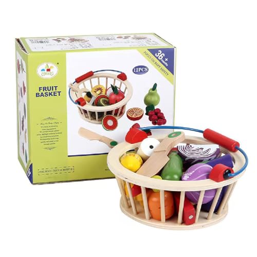 SUIOPPYUW Kinder Küchenzubehör aus Holz mit schneidendem Obst und Gemüse, Geschenk für Jungen und Mädchen, Obst und Gemüsespielzeug aus Holz, Gemüse SUIOPPYUW Kinder Küchenzubehör aus Holz mit schneidendem Obst und Gemüse, Geschenk für Jungen und Mädchen, Obst und Gemüsespielzeug aus Holz, Gemüse von SUIOPPYUW