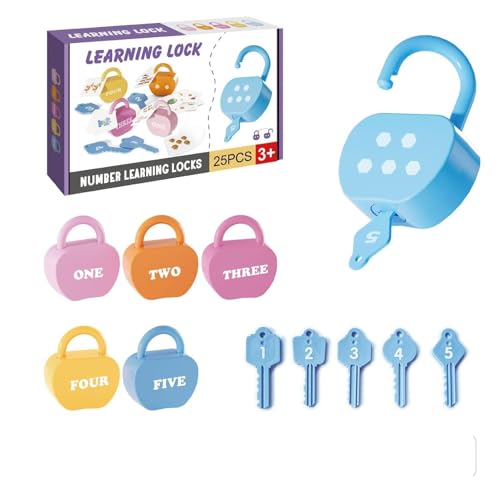 SUIOPPYUW Training Baby Puzzle Spielzeug Schlüssel Entriegelungsspiel zu Problemlösungsfähigkeiten Matching Number and Letter Unlocking Game ABS, Typ+1 von SUIOPPYUW