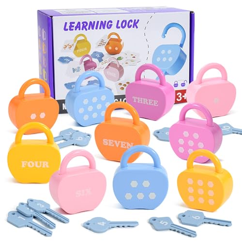 SUIOPPYUW Training Baby Puzzle Spielzeug Schlüssel Entriegelungsspiel zu Problemlösungsfähigkeiten Matching Number and Letter Unlocking Game ABS, Typ+3 von SUIOPPYUW