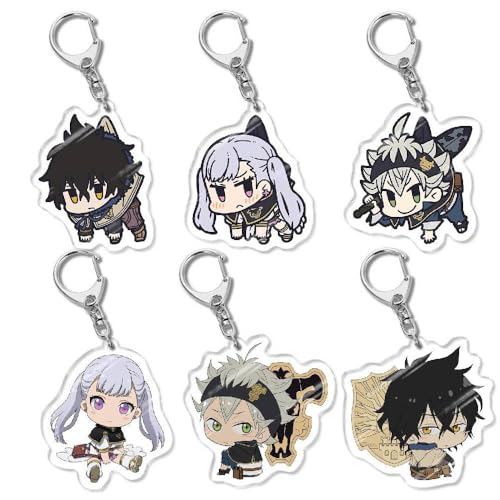 6 Set Black Clovers Schlüsselanhänger Black Clovers Action Figures Key Chain Kollektionen Anime Figur Cosplay Merch 6 Set Black Clovers Schlüsselanhänger Black Clovers Action Figures Key Chain Kollektionen Anime Figur Cosplay Merch von SUJEBRAN