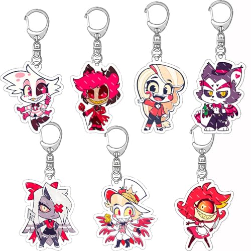 7 Pack Hazbins Alastor Hotels Schlüsselanhänger Anime Figur Key Chain Niedliche Action Figures Tasche Car Key Accessories 7 Pack Hazbins Alastor Hotels Schlüsselanhänger Anime Figur Key Chain Niedliche Action Figures Tasche Car Key Accessories von SUJEBRAN
