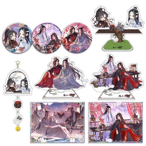 Grandmaster of Demonic Cultivation Anime Sammlungen - 9 Stück Weiwuxian Figur Anhänger Schlüsselanhänger Acryl Stand Geburtstag Accessories von SUJEBRAN