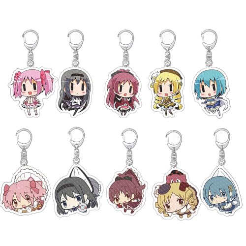SUJEBRAN 10 Set Madoka Magicas Schlüsselanhänger Anime Figur Keychain Madoka Magicas Mode Tasche Car Key Accessories SUJEBRAN 10 Set Madoka Magicas Schlüsselanhänger Anime Figur Keychain Madoka Magicas Mode Tasche Car Key Accessories von SUJEBRAN