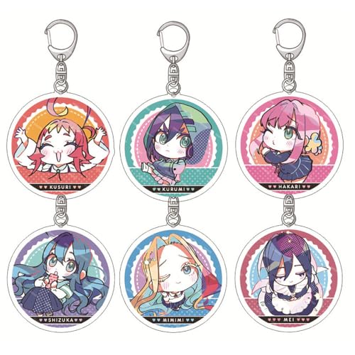 SUJEBRAN 100 Girlfriends Who Really Love You Schlüsselanhänger 100 Girlfriends Anime Figur Key Chain Tasche Cute Car Key Charms 6 Set von SUJEBRAN
