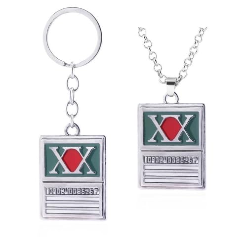 SUJEBRAN 2 Hunterxhunter Logo Schlüsselanhänger Halskette Anime Logo Anhänger Kollektion Hunterxhunter Mode Tasche Charms (2 Set) von SUJEBRAN