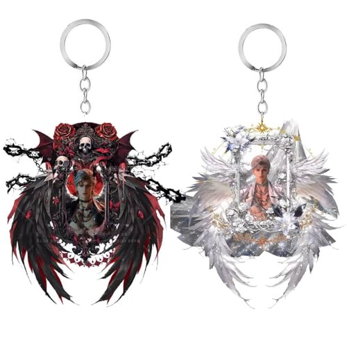 SUJEBRAN 2 Love Deepspace Sylus Schlüsselanhänger Anime Figur Engel Und Dämonen Thema Key Chain Kollektionen Car Key Charms von SUJEBRAN