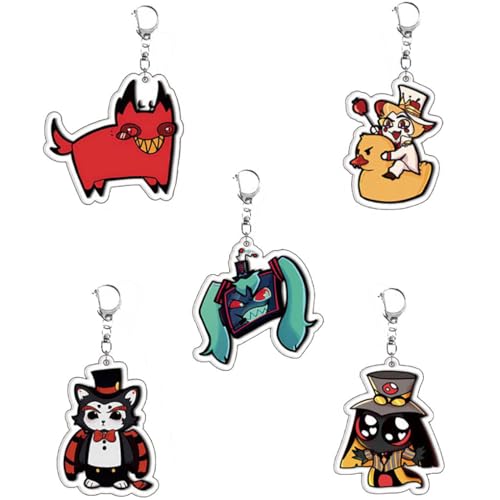 SUJEBRAN 5 Hazbins Alastor Hotels Schlüsselanhänger Anime Figur Key Chain Niedliche Tasche Car Key Accessories SUJEBRAN 5 Hazbins Alastor Hotels Schlüsselanhänger Anime Figur Key Chain Niedliche Tasche Car Key Accessories von SUJEBRAN