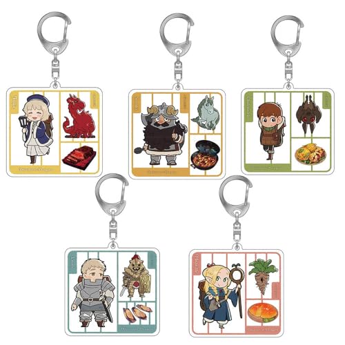 SUJEBRAN 5 Pack Delicious Dungeon Meshi Figure Schlüsselanhänger Anime Figur Marcille Laios Cosplay Keychain Mode Tasche Accessories SUJEBRAN 5 Pack Delicious Dungeon Meshi Figure Schlüsselanhänger Anime Figur Marcille Laios Cosplay Keychain Mode Tasche Accessories von SUJEBRAN