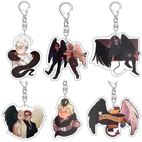 SUJEBRAN 6 Good of Omen Schlüsselanhänger Film Figur Key Chain Kollektionen Engel Und Dämonen Niedliche Tasche Charms SUJEBRAN 6 Good of Omen Schlüsselanhänger Film Figur Key Chain Kollektionen Engel Und Dämonen Niedliche Tasche Charms von SUJEBRAN