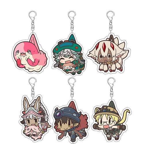 SUJEBRAN 6 Made from Abyss Figure Schlüsselanhänger Anime Figur Nanachi Cosplay Keychain Tasche Car Key Accessories von SUJEBRAN