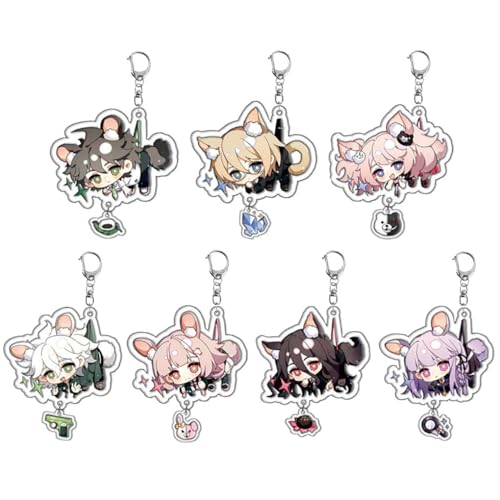 7 Pack Danganronpo Schlüsselanhänger Anime Figur Key Chain Niedliche Action Figures Tasche Car Key Accessories von SUJEBRAN