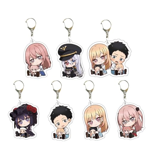 SUJEBRAN 7 Pack My Dressd Up Darling Schlüsselanhänger Anime Figur KitagawaMarin Keychain Tasche Car Key Accessories von SUJEBRAN