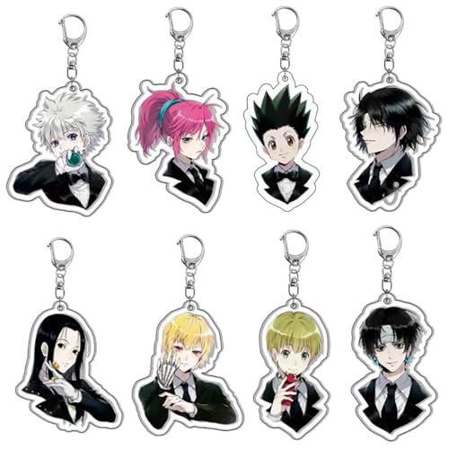SUJEBRAN 8 Hunterxhunter Schlüsselanhänger Anime Figur Cosplay Keychain Hunterxhunter Tasche Cool Car Key Charms von SUJEBRAN