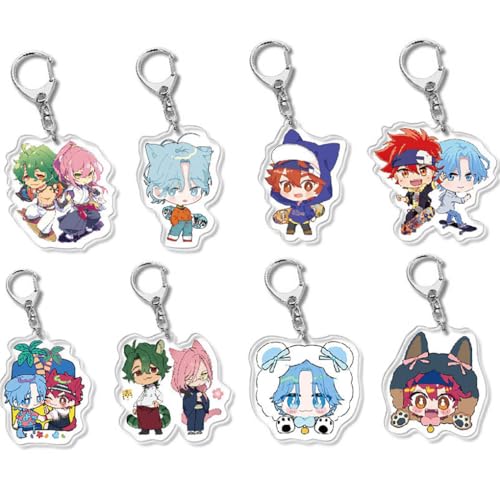 SUJEBRAN 8 SK8 The Infinitys Schlüsselanhänger Anime Figur Key Chain SK8 The Infinitys Tasche Cute Car Key Charms von SUJEBRAN