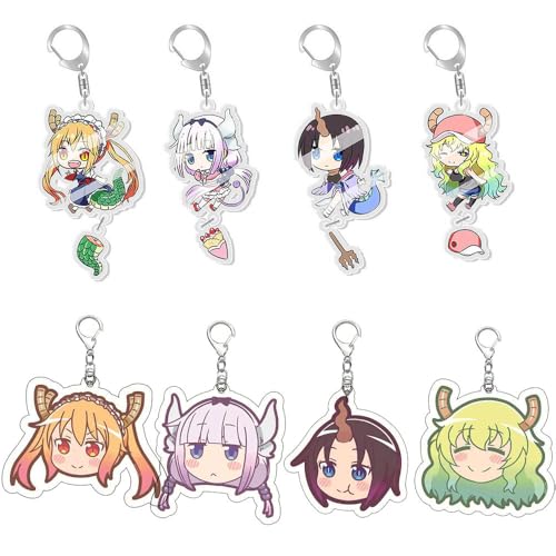 8 Set Miss Kobayashis Dragon Maids Schlüsselanhänger Anime Action Figures Keychain Kollektionen Figur Tasche Charms von SUJEBRAN