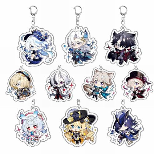 SUJEBRAN 9 Gen Shin Figur Anhänger Gen Shin Impatc Acryl Schlüsselanhänger Furina Neuvillette Cosplay Accessories von SUJEBRAN