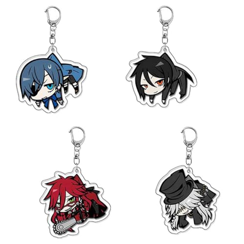 SUJEBRAN Black Butlers Figur Schlüsselanhänger Anime Figuren Cosplay Keychain Collektionen Key Accessories 4 Set SUJEBRAN Black Butlers Figur Schlüsselanhänger Anime Figuren Cosplay Keychain Collektionen Key Accessories 4 Set von SUJEBRAN
