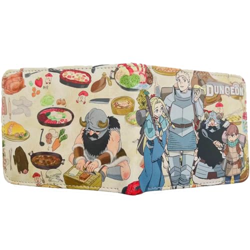 Delicious Dungeon Meshi Geldbörse PU Leder Kartenhalter Multicard Münz Geldbörse Anime Poster Brieftasche Portemonnaie (Mehrfarbig1) von SUJEBRAN