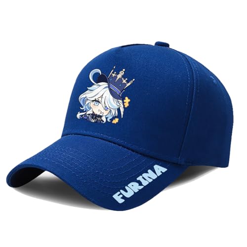 SUJEBRAN Gen Shin Furina Cosplay Frühling Sommer Hüte, Focalors Figur Fanzine Merch - Anime Baseball Hüte Herren Damen (Blau) von SUJEBRAN