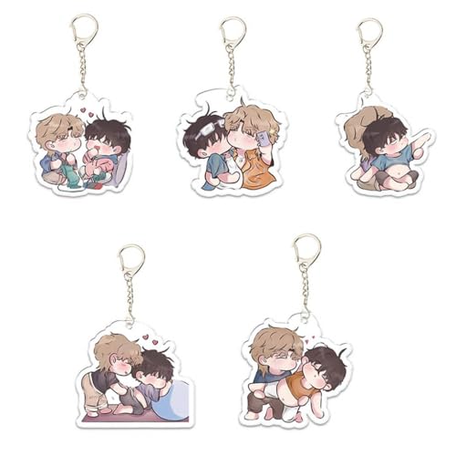SUJEBRAN Low Tide in Twilights Schlüsselanhänger Anime Figur Key Chain Low Tide in Twilights Tasche Car Key Accessories 5 Pack von SUJEBRAN