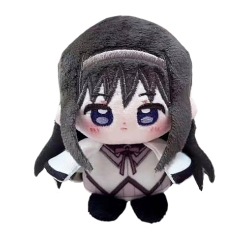SUJEBRAN Madoka Magica Plüschtier Chibi Figur KanameMadoka Madoka Magica Plush Puppets 10cm Für Fans Kids (Black) von SUJEBRAN