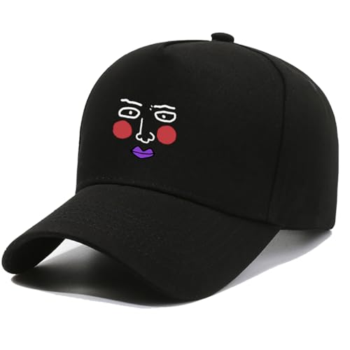 SUJEBRAN Mofu Psycho 100 Cosplay Frühling Sommer Hüte, Mob Dimple Figur Fanzine Merch - Anime Baseball Hüte Herren Damen (Schwarz-A) von SUJEBRAN