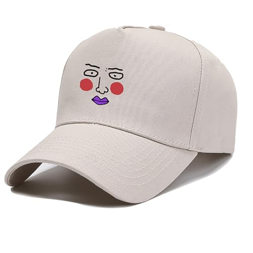 SUJEBRAN Mofu Psycho 100 Cosplay Frühling Sommer Hüte, Mob Dimple Figur Fanzine Merch - Anime Baseball Hüte Herren Damen (Weiß-B) von SUJEBRAN