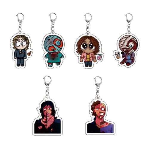 Mouthwashings Schlüsselanhänger Horror Game Figur Keychain Mouthwashings Spiel Tasche Car Key Charms 6 Set von SUJEBRAN