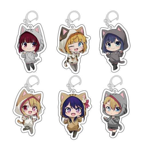 SUJEBRAN Oshi Noko Katze Thema Schlüsselanhänger 6 Set Hoshino Ai Cosplay Keychain Oshi Noko Cat Accessories Spielzeug SUJEBRAN Oshi Noko Katze Thema Schlüsselanhänger 6 Set Hoshino Ai Cosplay Keychain Oshi Noko Cat Accessories Spielzeug von SUJEBRAN