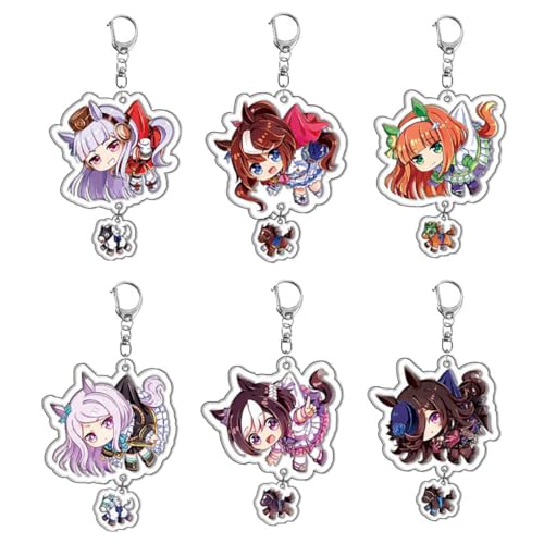SUJEBRAN Pretty Derbs Schlüsselanhänger 6 Set Anime Figures Cosplay Keychain Pretty Derbs Niedliche Figur Accessoires SUJEBRAN Pretty Derbs Schlüsselanhänger 6 Set Anime Figures Cosplay Keychain Pretty Derbs Niedliche Figur Accessoires von SUJEBRAN