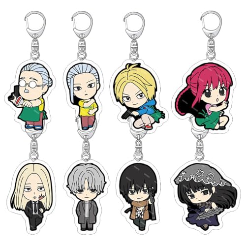 SUJEBRAN Sakamoto Day Schlüsselanhänger Anime Figur Key Chain Kollektionen Niedliche Tasche Charms 8 Pack von SUJEBRAN
