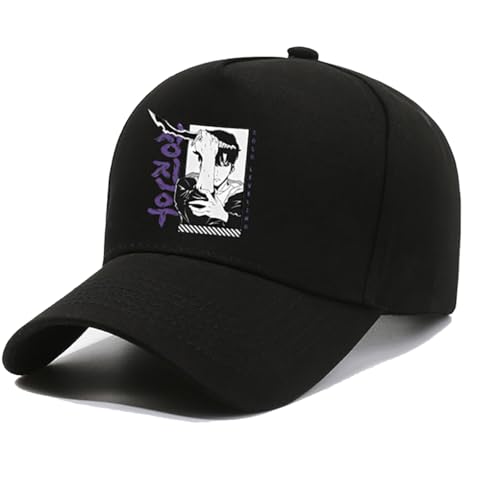 SUJEBRAN Solo Level Cosplay Frühling Sommer Hüte, Solo Level Figur Fanzine Merch - Anime Baseball Hüte Herren Damen (Schwarz A) von SUJEBRAN
