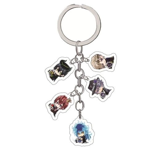 SUJEBRAN Twisted Wonderlands Schlüsselanhänger Anime Fünf Figures Key Chain Kollektionen Mode Tasche Charms von SUJEBRAN